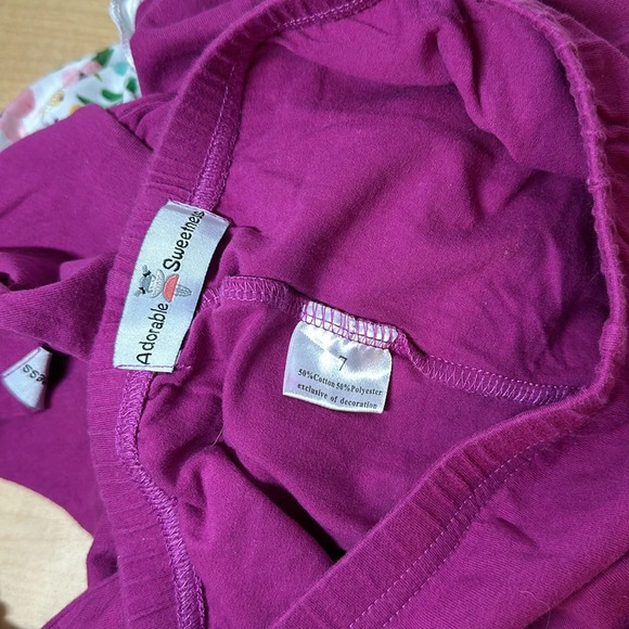 ADORABLE SWEETNESS Outfit Floral Ruffle Straps Tiered Girls Size 7 - Picture 6 of 6